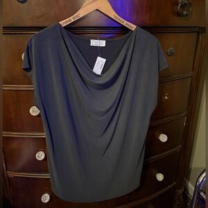 Maurices size L black Drape Blouse  NWT